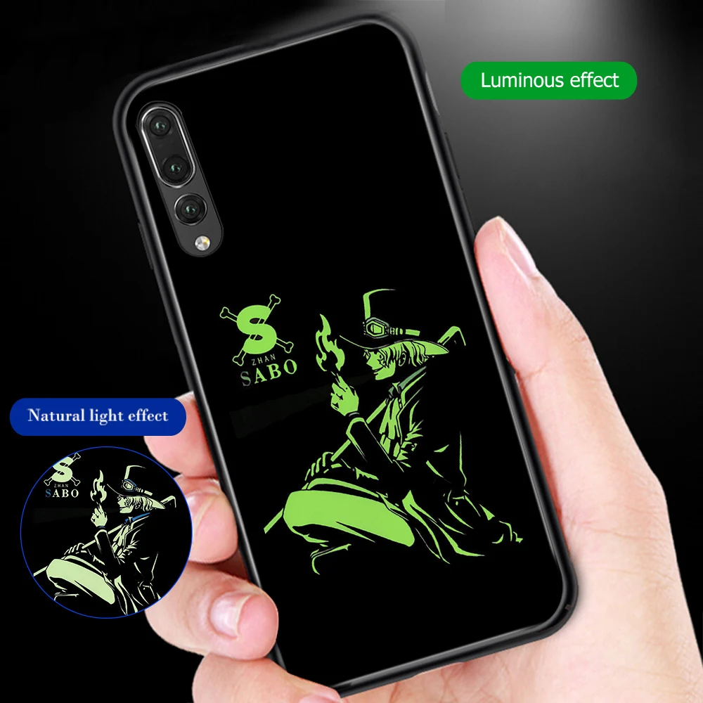 ciciber One Piece Coque For Huawei P30 P20 Mate 20 Lite Pro Luminous Tempered Glass Phone Cases for Honor 10 Cover Funda |