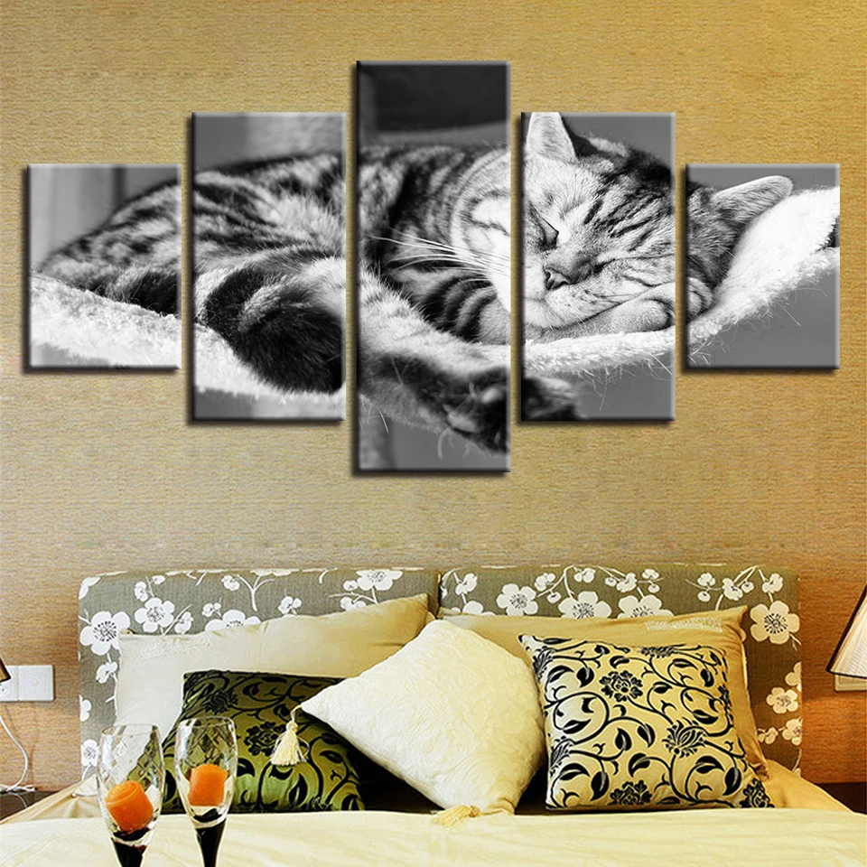 Modular Canvas HD Wall Art Pictures Framework 5 Panel Lovely Sleeping Cat Painting HD Print Animal Poster Living Room Home Decor
Modular Canvas HD Wall Art Pictures Framework 5 Panel Lovely Sleeping Cat Painting HD Print Animal Poster Living Room Home Decor
