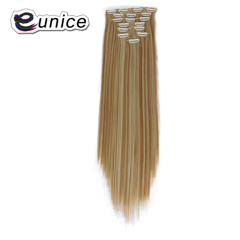 Synthetic Long Straight clip in hair extensions 24inch 8 pieces/set 17 Clips Full head hairpieces Eunice Hair Extensions #27/613
Synthetic Long Straight clip in hair extensions 24inch 8 pieces/set 17 Clips Full head hairpieces Eunice Hair Extensions #27/613