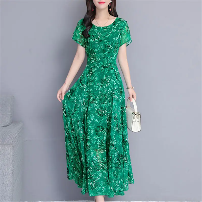 Casual Green Chiffon Boho Beach Dress Women 2019 Summer Floral Print O-Neck Big Swing Short Sleeve Slim Party Dresses Vestidos
Casual Green Chiffon Boho Beach Dress Women 2019 Summer Floral Print O-Neck Big Swing Short Sleeve Slim Party Dresses Vestidos