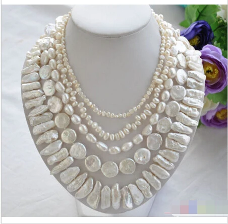 Free shipping >>>>>> P4448 5row 20" WHITE BAROQUE RICE BIWA COIN FRESHWATER pearl necklace
Free shipping >>>>>> P4448 5row 20" WHITE BAROQUE RICE BIWA COIN FRESHWATER pearl necklace