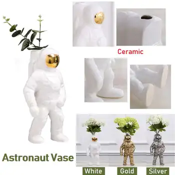 3 color Space Man Sculpture Astronaut Fashion Vase Ceramic Flower Planter Vase Space Man Sculpture Cosmonaut Home office Decor
3 color Space Man Sculpture Astronaut Fashion Vase Ceramic Flower Planter Vase Space Man Sculpture Cosmonaut Home office Decor