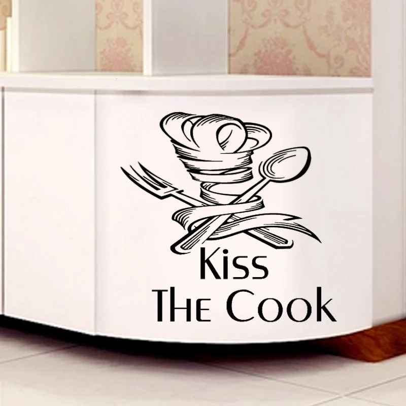 ZOOYOO Kiss The Cook Ribbon Cutlery Wall Sticker Creative Hollow Out Home Decor Waterproof Removable Wall Decals
ZOOYOO Kiss The Cook Ribbon Cutlery Wall Sticker Creative Hollow Out Home Decor Waterproof Removable Wall Decals