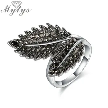 Mytys Retro Black Leaf Shape Rings for Women Unique Design Antique Ring Grey Ring R1848
Mytys Retro Black Leaf Shape Rings for Women Unique Design Antique Ring Grey Ring R1848
