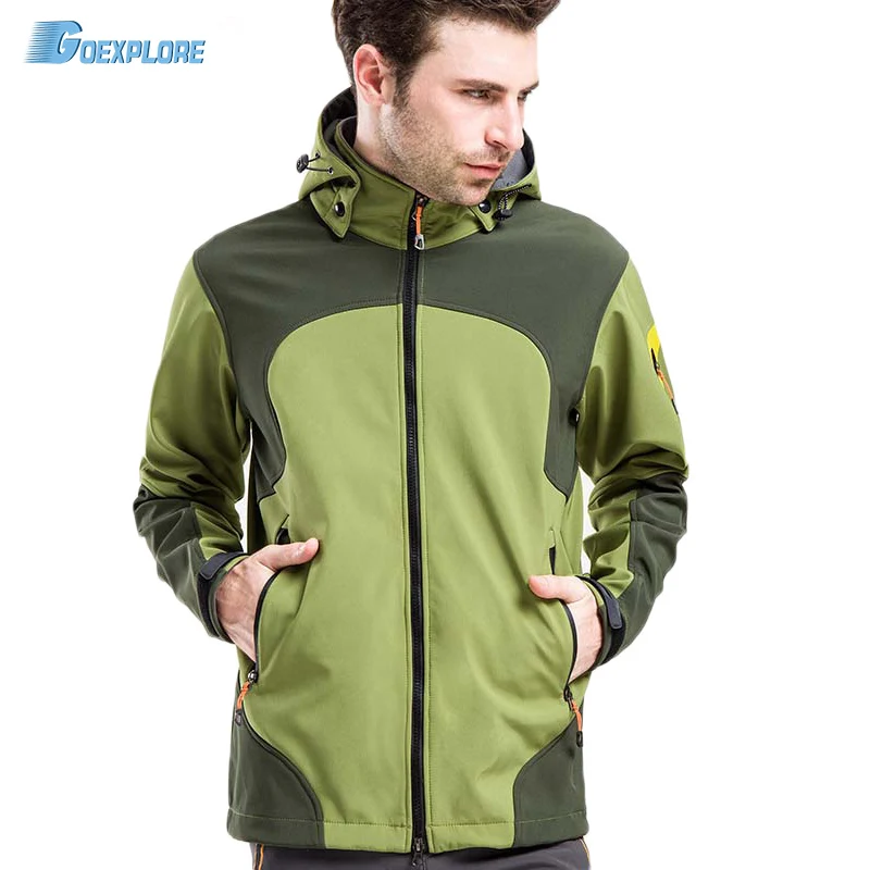 Image Dropshipping men thermal fleece jacket waterproof hiking jacket mountaineering jacket windstopper softshell camping jackets