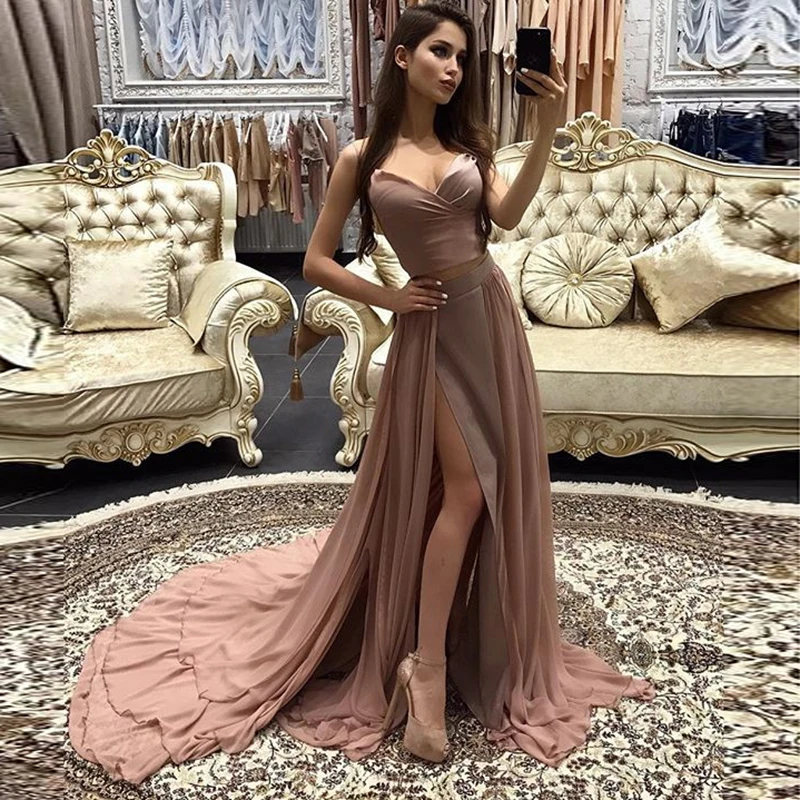 Two Pieces Evening Dresses Long 2020 Sweetheart Chiffon Side Slit Evening Gown Dress Party Vestido De Festa Robe De Soiree
Two Pieces Evening Dresses Long 2020 Sweetheart Chiffon Side Slit Evening Gown Dress Party Vestido De Festa Robe De Soiree