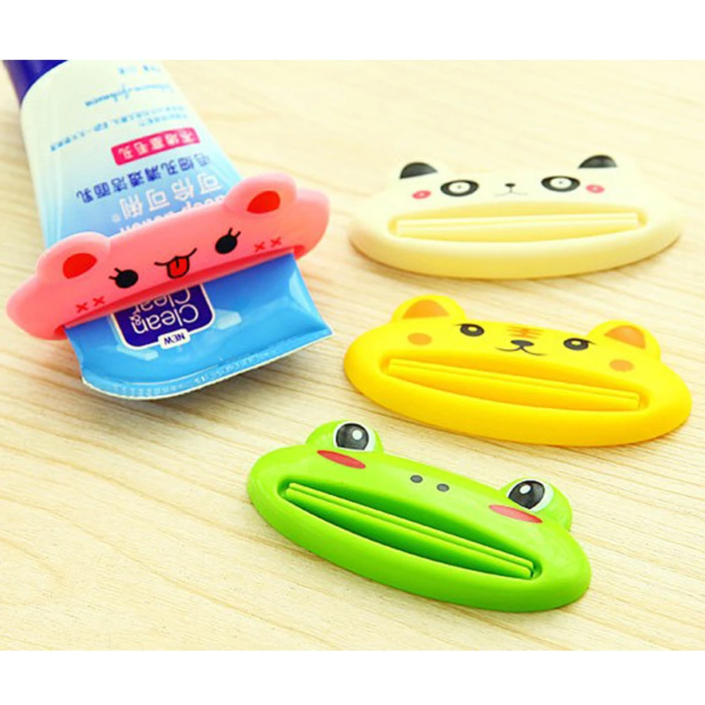 

1Pc New Toothpaste Tube Squeezer Easy Squeeze Paste Dispenser Roll Holder Cartoon Frog/AnimalCat/Frog/Panda/Pig Hot Selling