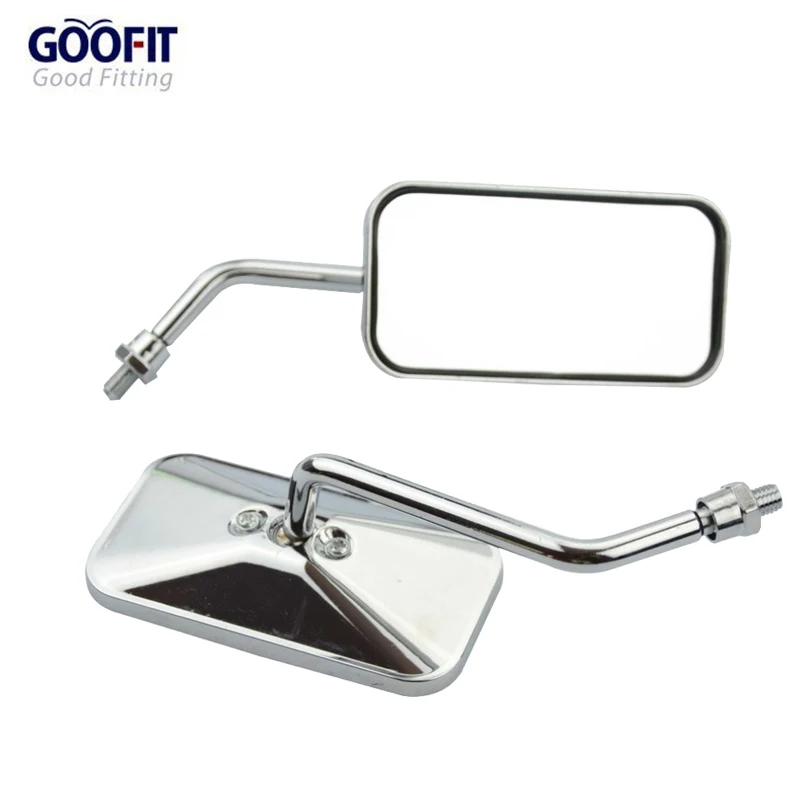 GOOFIT Square L Gloss Chrome 8mm Rear View Mirror for Moped Scooter Street Bike Motorcycle E036-012
GOOFIT Square L Gloss Chrome 8mm Rear View Mirror for Moped Scooter Street Bike Motorcycle E036-012