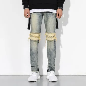 High Street Brand Jeans Men Hole Ripped Slim Pencil Denim Pants Male Autumn Washed Blue Vintage Side Zipper Biker Trousers Homme
High Street Brand Jeans Men Hole Ripped Slim Pencil Denim Pants Male Autumn Washed Blue Vintage Side Zipper Biker Trousers Homme