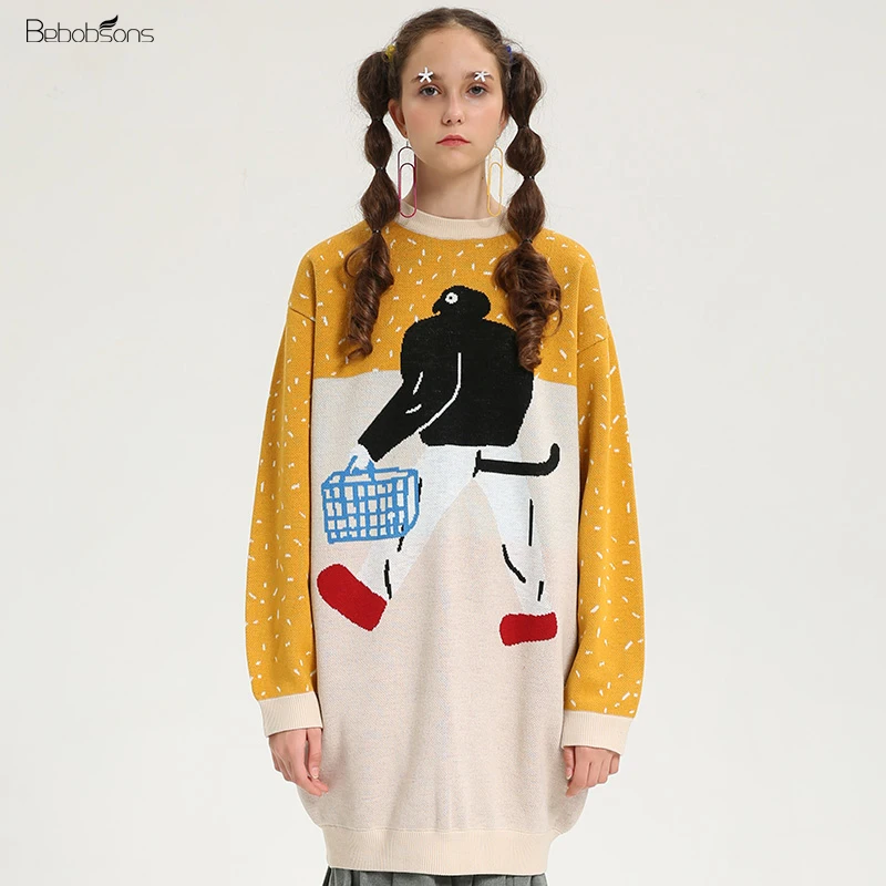 Bebobsons Latest Fall Winter Original Women Knitted Dress Ladies Pullovers Sweaters Long Playful Jacquard Loose Dresses Thick
Bebobsons Latest Fall Winter Original Women Knitted Dress Ladies Pullovers Sweaters Long Playful Jacquard Loose Dresses Thick