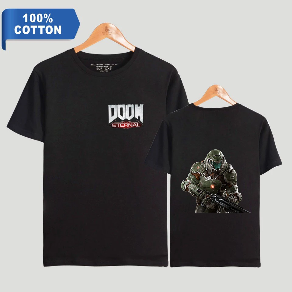 Doom Eternal 2D Fashion Printed 100% Cotton T-shirts Men Summer Short Sleeve Tshirts 2019 New Arrival Hot Sale Clothes plus size
Doom Eternal 2D Fashion Printed 100% Cotton T-shirts Men Summer Short Sleeve Tshirts 2019 New Arrival Hot Sale Clothes plus size