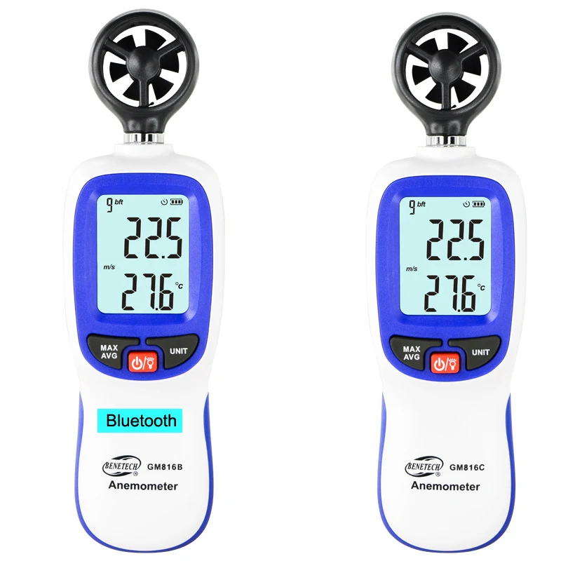 GM816B GM816C Digital Anemometer Wind Speed Meter -10 ~ 45C Temperature Tester Anemometro with Bluetooth LCD Backlight Display
GM816B GM816C Digital Anemometer Wind Speed Meter -10 ~ 45C Temperature Tester Anemometro with Bluetooth LCD Backlight Display