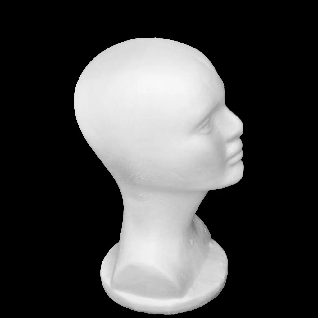 Male Polystyrene Styrofoam Model Head Mannequin Stand Wig Hair Hat Display for Wigs Showcase DIY Craft Sewing Supply Party Decor