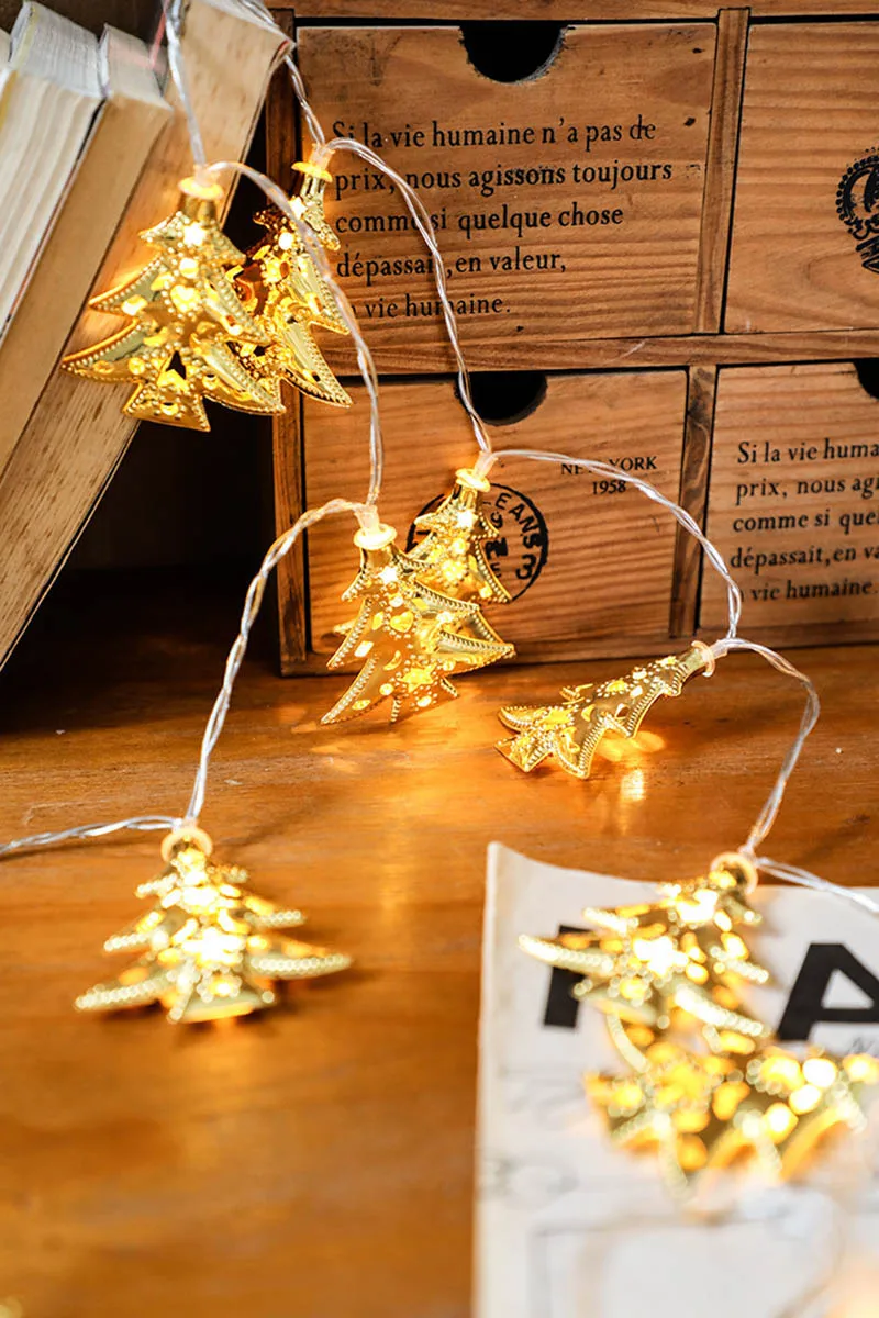 1-4m Chritmas LED String light Santa Claus Xmas Tree Stocking Shape Fairy Lights New Year Party Holiday Decoration String Lamp (61)