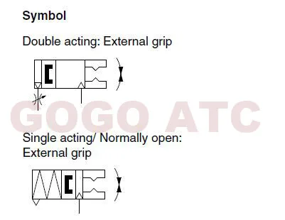 MHC2-D-S Pneumatic air Gripper cylinder 3-1