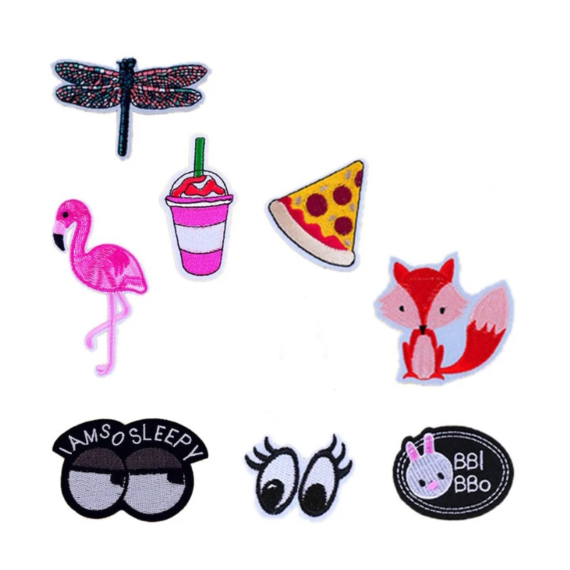 New Dragonfly Flamingo Drink Pizza Fox Eyes Patches Iron On Or Sew Fabric Sticker For Clothes Badge Embroidered Appliques DIY
New Dragonfly Flamingo Drink Pizza Fox Eyes Patches Iron On Or Sew Fabric Sticker For Clothes Badge Embroidered Appliques DIY