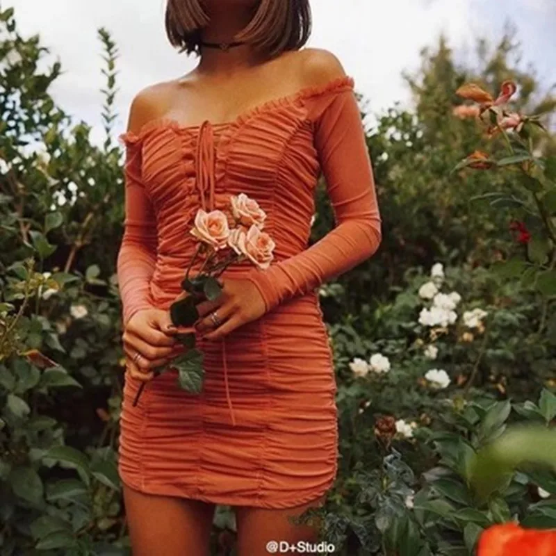 Off Shoulder Sexy Lace-up Sheath Dress Women 2019 Solid Draped Mesh Mini Dress Ladies High Street Club Party Dress cwd0304-5
Off Shoulder Sexy Lace-up Sheath Dress Women 2019 Solid Draped Mesh Mini Dress Ladies High Street Club Party Dress cwd0304-5