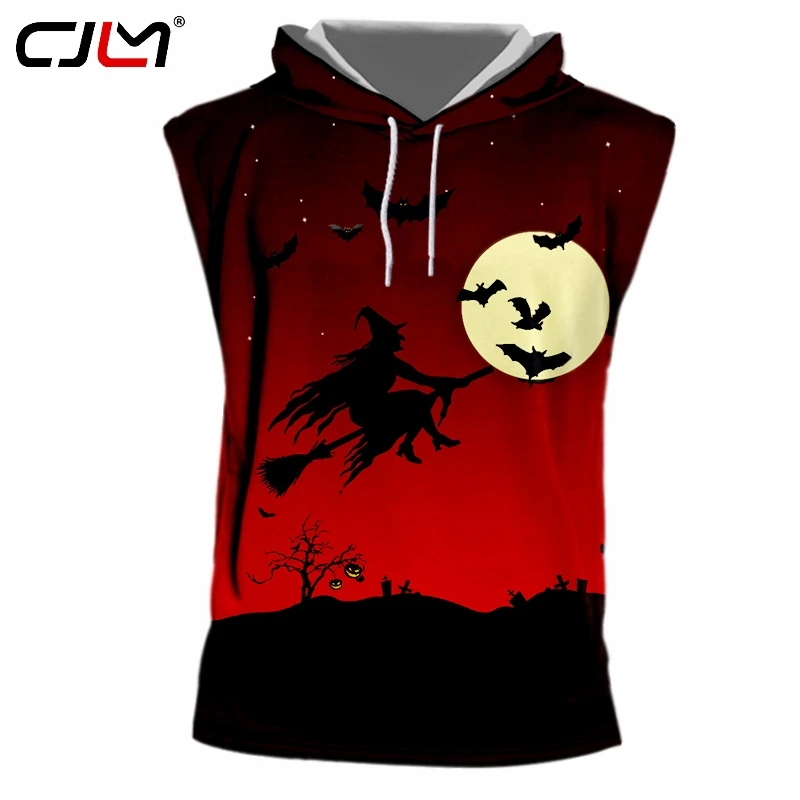 CJLM Men's Halloween Interesting Broom Witch Vest 3D Printed Animal Black Bat Yellow Moon Man Spandex Gothic Hooded Tank Top
CJLM Men's Halloween Interesting Broom Witch Vest 3D Printed Animal Black Bat Yellow Moon Man Spandex Gothic Hooded Tank Top