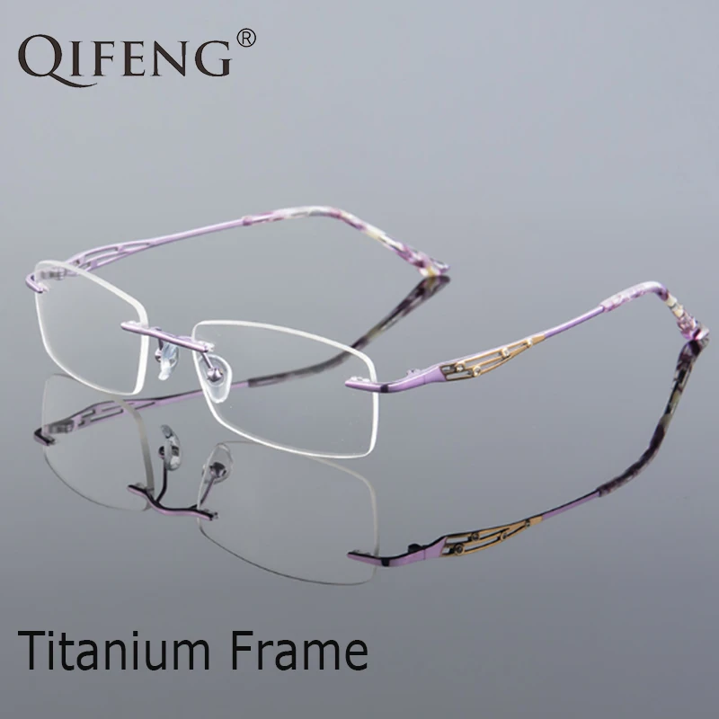 QIFENG Spectacle Frame Eyeglasses Women Computer Optical Prescription Female Titanium Rimless Clear Lens Glasses Frame QF236
QIFENG Spectacle Frame Eyeglasses Women Computer Optical Prescription Female Titanium Rimless Clear Lens Glasses Frame QF236