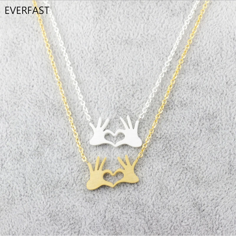 Wholesale 10pc Gold Silver Color Hand made Heart Pendant Collar Necklaces Palm For Loved Couple Family | Украшения и аксессуары