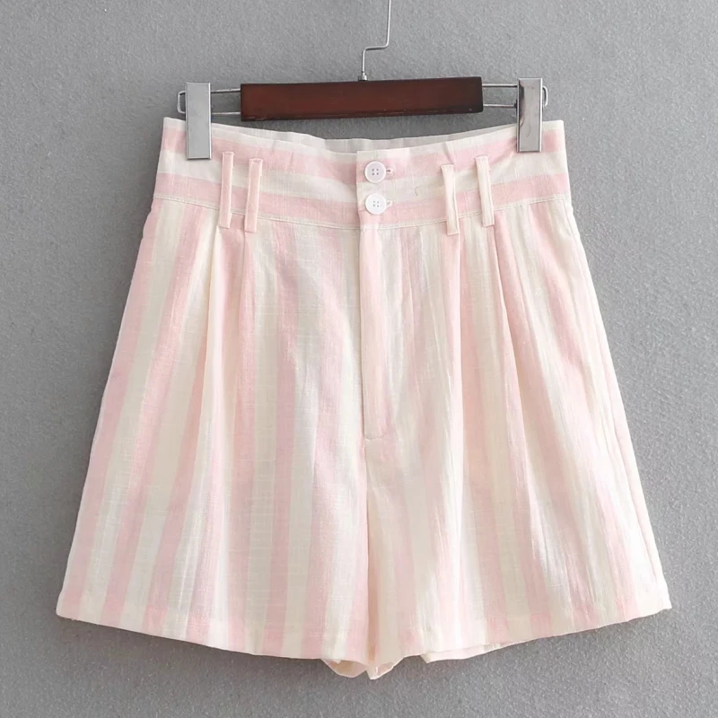 2018 fashion women striped linen shorts summer style ladies casual high waist loose shorts P370
2018 fashion women striped linen shorts summer style ladies casual high waist loose shorts P370