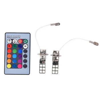 H1 H3 5050 LED 12 SMD RGB steering lights Colorful LED headlamps fog lights daylight indicators with remote control
H1 H3 5050 LED 12 SMD RGB steering lights Colorful LED headlamps fog lights daylight indicators with remote control