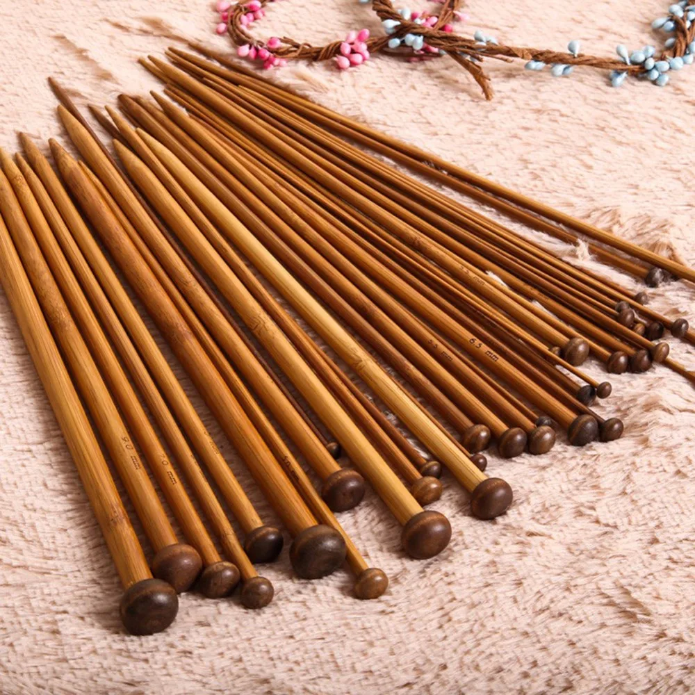 12/36/56Pcs 18 Size Bamboo Crochet Needle Set Single Pointed Carbonize Knitting Needles Domestic Weave Knitting Tool
12/36/56Pcs 18 Size Bamboo Crochet Needle Set Single Pointed Carbonize Knitting Needles Domestic Weave Knitting Tool