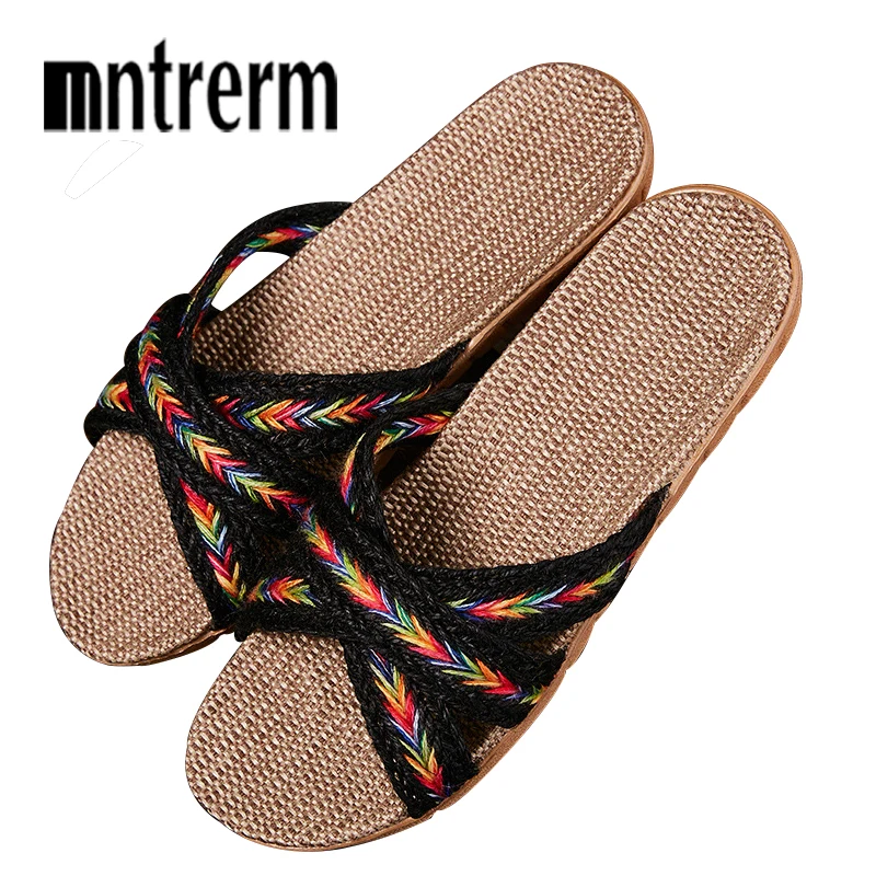 Mntrerm New Women Men Linen Slippers Summer Autumn Home Non-slip Slipper Female Outside Beach Slippers Girls Flat Shoes Slippers
Mntrerm New Women Men Linen Slippers Summer Autumn Home Non-slip Slipper Female Outside Beach Slippers Girls Flat Shoes Slippers