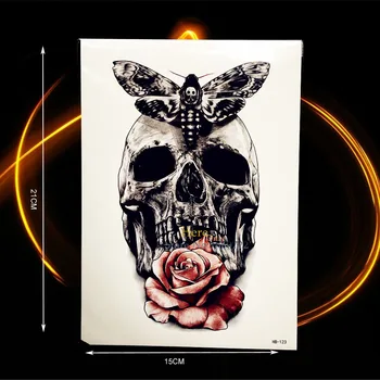 Large Size 21x15CM Dragonfly 3D Dead Skull Head Disposable Tattoo Roses Flower Men Body Art ARm Sleeve Temporary Tattoo Stickers
Large Size 21x15CM Dragonfly 3D Dead Skull Head Disposable Tattoo Roses Flower Men Body Art ARm Sleeve Temporary Tattoo Stickers