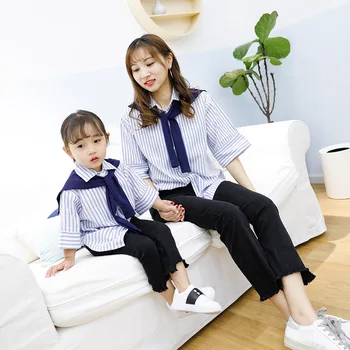 ommy and Me Shirts Family Matching Outfits Mother Daughter Boys Kids Cotton Sailor Collar Blouse Tops Family Look Clothes F15
ommy and Me Shirts Family Matching Outfits Mother Daughter Boys Kids Cotton Sailor Collar Blouse Tops Family Look Clothes F15