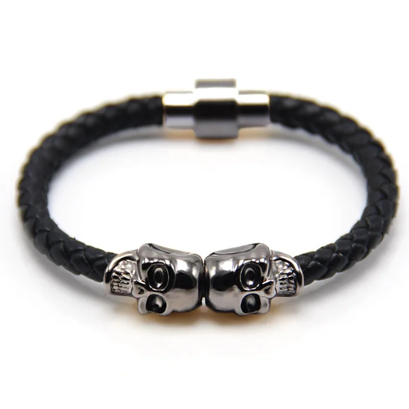 Trendy fashion leather bracelet Punk Gun Black color skull bracelet man leather bracelet
Trendy fashion leather bracelet Punk Gun Black color skull bracelet man leather bracelet