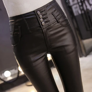 New Creative Casual Women's Leather pants mid elastic waist skinny pencil pants clothing pants&capris calca feminina pantal Lady
New Creative Casual Women's Leather pants mid elastic waist skinny pencil pants clothing pants&capris calca feminina pantal Lady