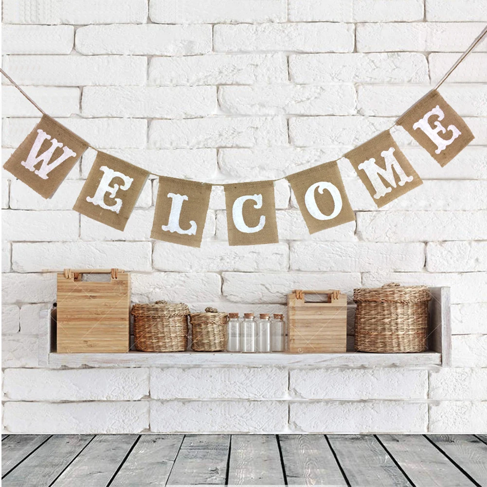 Banner Sign "Welcome" Buntings Door Hanging Decorations Handmade Burlap Banner Anchor Garlands
Banner Sign "Welcome" Buntings Door Hanging Decorations Handmade Burlap Banner Anchor Garlands