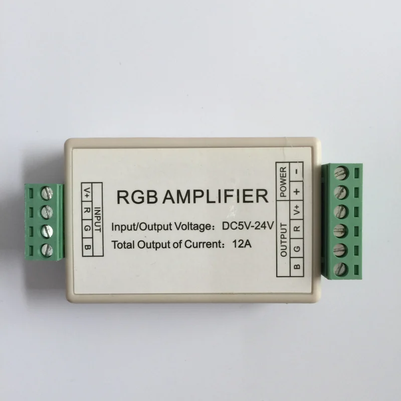 3pcs 12A Plastic shell RGB Amplifier ,DC5-24V RGB amplifier for LED RGB strip light
3pcs 12A Plastic shell RGB Amplifier ,DC5-24V RGB amplifier for LED RGB strip light