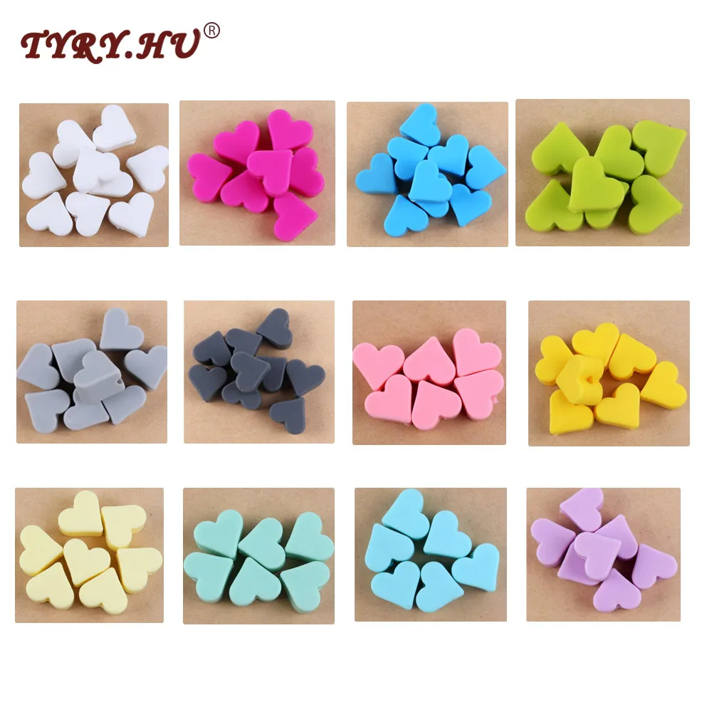 TYRY.HU 10pc Silicone Heart Beads Food Grade Baby Chewable Teething Beads For Nursing Necklace DIY Jewelry Making Accessories
TYRY.HU 10pc Silicone Heart Beads Food Grade Baby Chewable Teething Beads For Nursing Necklace DIY Jewelry Making Accessories