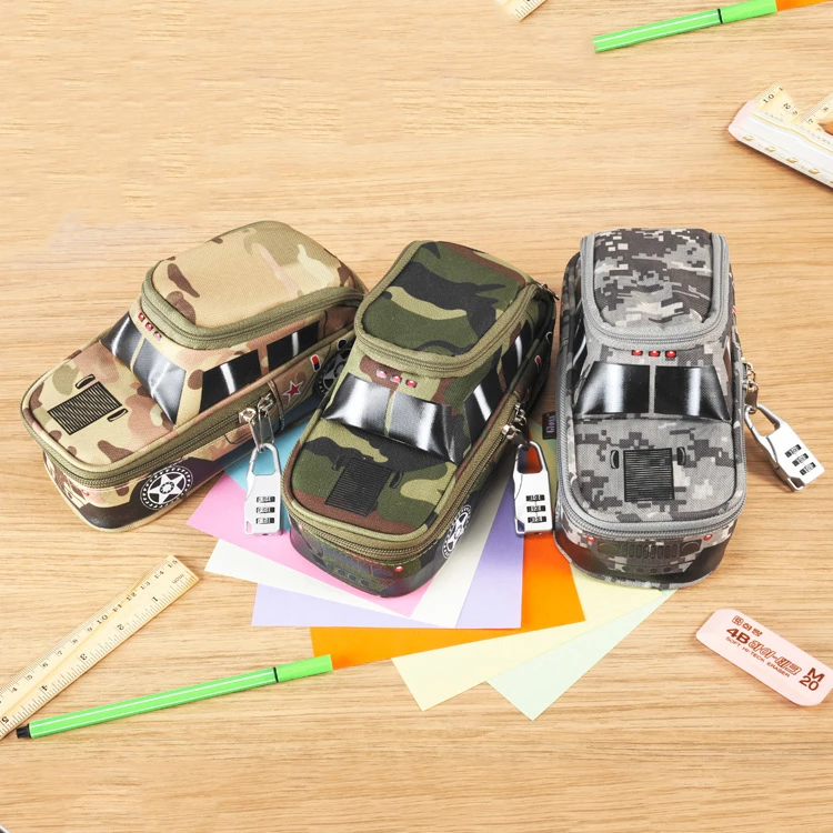 Pencil Case Vehicle Pen Pouch Bag with Combination Lock for Boys Double Zipper Camouflage Canvas Large Cute School Pencil Box
Pencil Case Vehicle Pen Pouch Bag with Combination Lock for Boys Double Zipper Camouflage Canvas Large Cute School Pencil Box