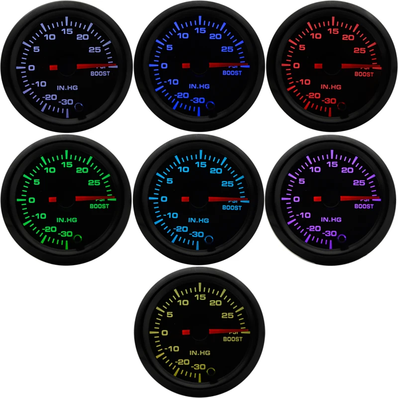 2" 52mm 7 Colors LED Car Auto Turbo Boost Gauge PSI Meter High Speed Stepper Motor With Sensor Car Meter
2" 52mm 7 Colors LED Car Auto Turbo Boost Gauge PSI Meter High Speed Stepper Motor With Sensor Car Meter