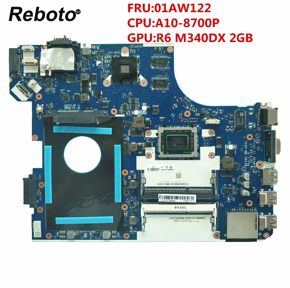 Для Lenovo E565 материнская плата для ноутбука с A10-8700P CPU R6 M340DX 2GB GPU BE565 NM-A631 FRU 01AW122 MB 100%