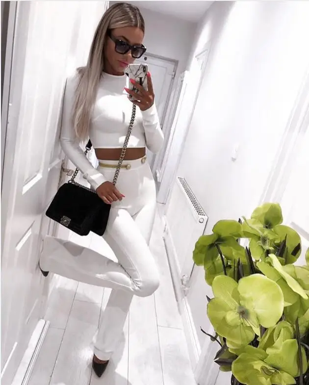 High Quality Sexy Long Sleeve White Bandage Set 2018 Celebrity Designer Fashion Women's Set
High Quality Sexy Long Sleeve White Bandage Set 2018 Celebrity Designer Fashion Women's Set