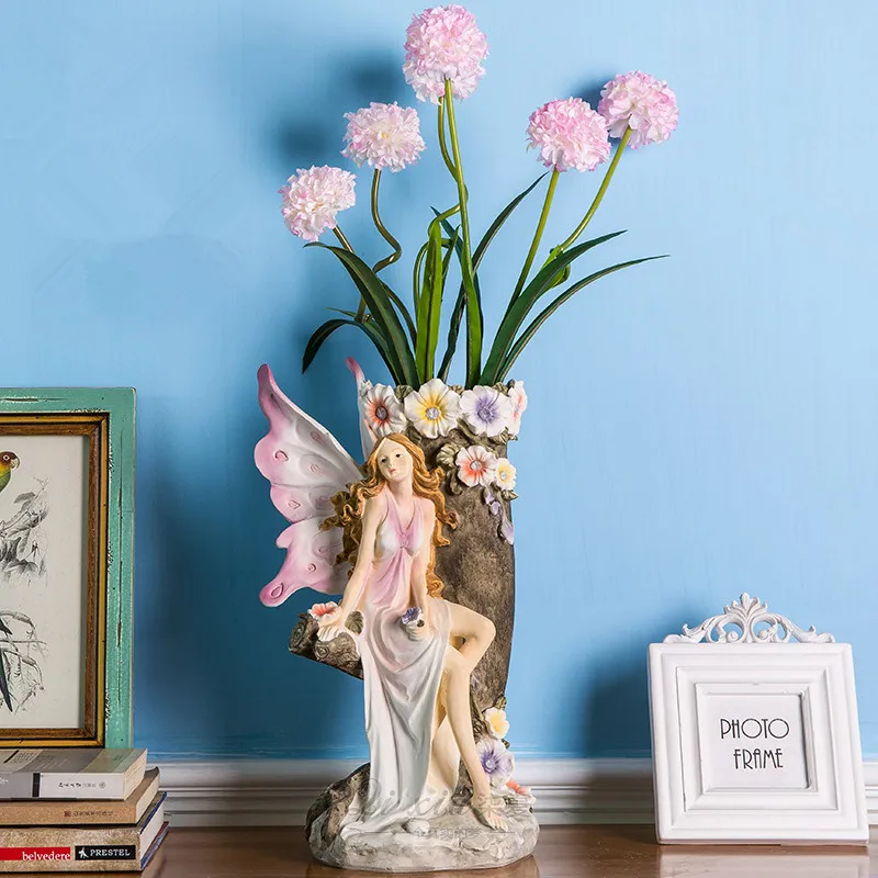 European Style Resin Angel Vase Home Decoration Crafts Gifts Creative Flower Vase
European Style Resin Angel Vase Home Decoration Crafts Gifts Creative Flower Vase