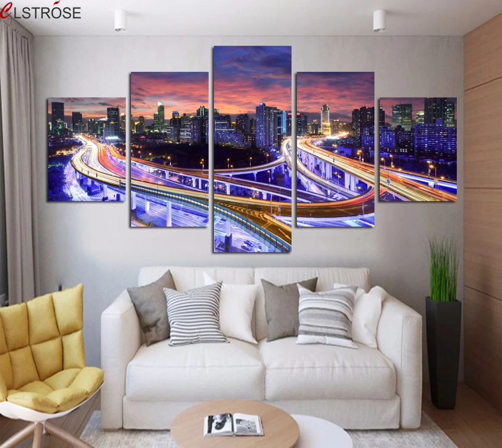 CLSTROSE Modular Wall Art Canvas Poster Home Decoration 5 Urban Construction Night View Photos HD Printable Landscape Paintings
CLSTROSE Modular Wall Art Canvas Poster Home Decoration 5 Urban Construction Night View Photos HD Printable Landscape Paintings