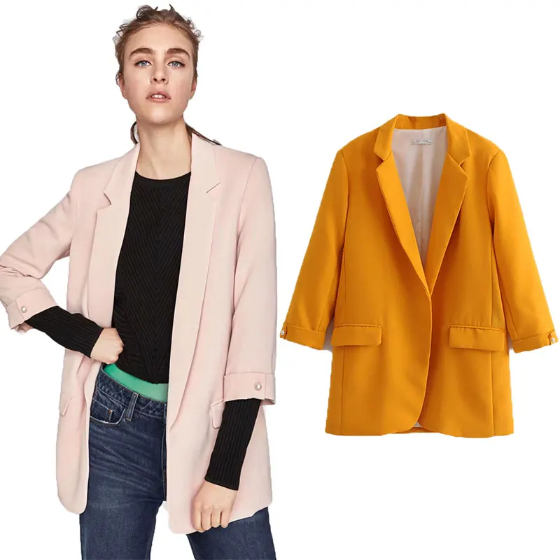 Wonder 2019 Spring casual vintage solid office lady yellow green navy blue Blazer feminino ladies coats women Blazers Jackets
Wonder 2019 Spring casual vintage solid office lady yellow green navy blue Blazer feminino ladies coats women Blazers Jackets