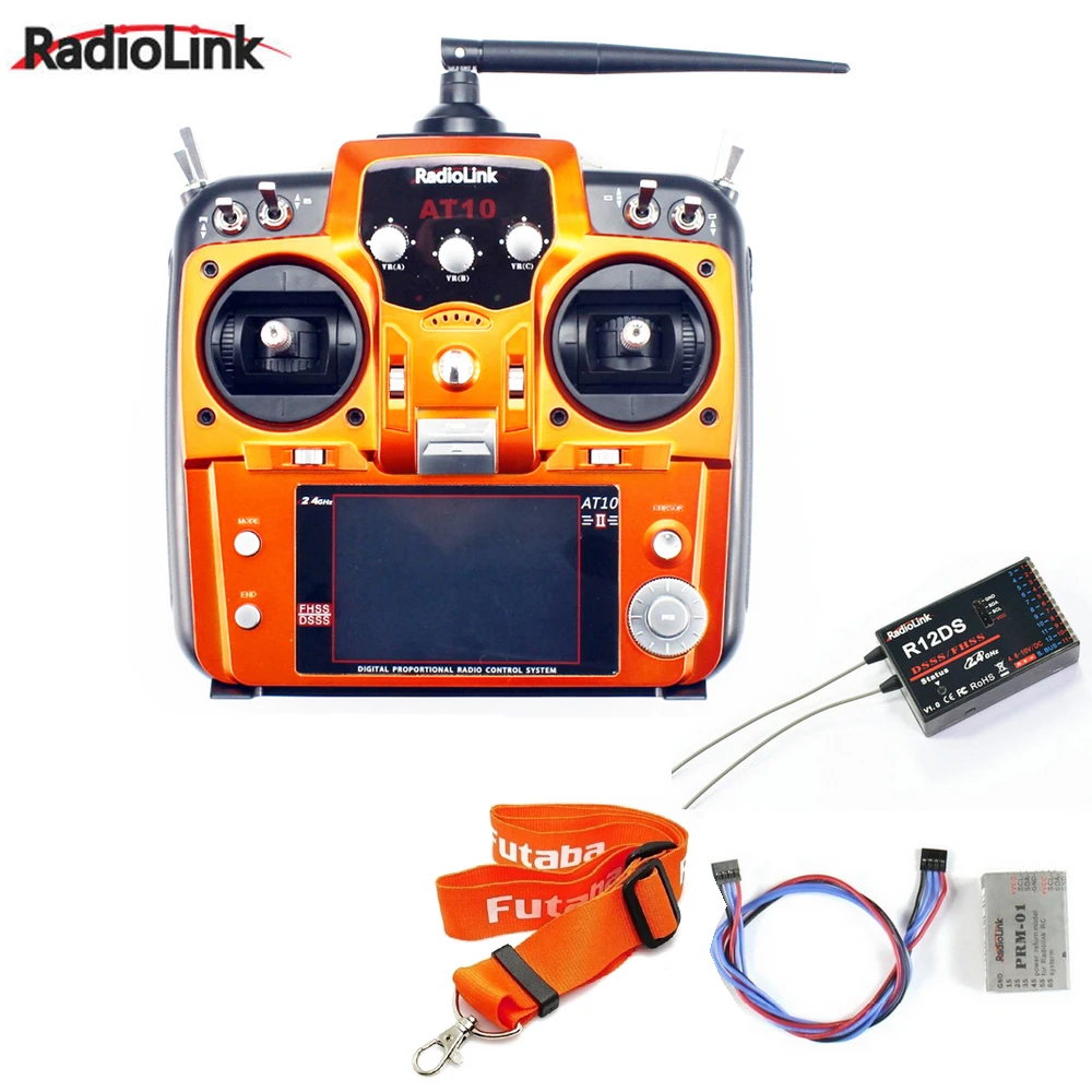 

RadioLink AT10 II 2.4Ghz 10CH RC Transmitter with R12DS Receiver PRM-01 Voltage Return Module for RC Quadcopter Fixed Wing