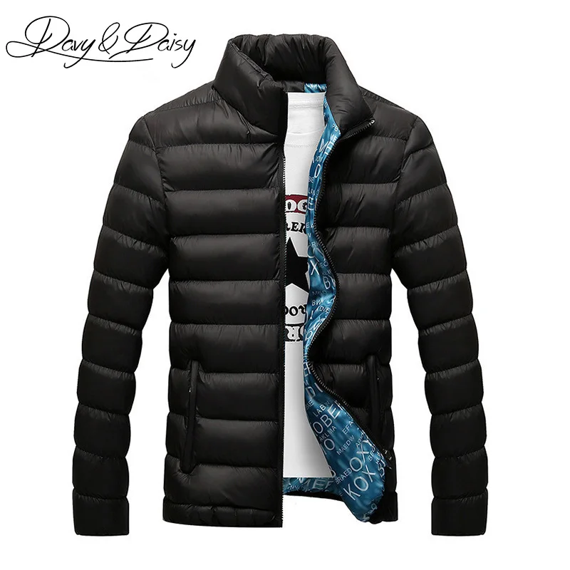 

DAVYDAISY Hot Sale Men Winter Jacket Stand Collar Padded Warm Solid Thick Social Dress Man Parkas Coat Brand Clothing DCT-059