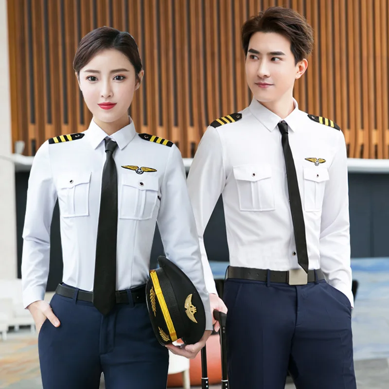 Men Shirt modis платье рубаш Navy White Shirt Aviation Pilot Uniform (2 pcs) Pilot Flight Attendant Wear Shirt Officer Costumes
Men Shirt modis платье рубаш Navy White Shirt Aviation Pilot Uniform (2 pcs) Pilot Flight Attendant Wear Shirt Officer Costumes