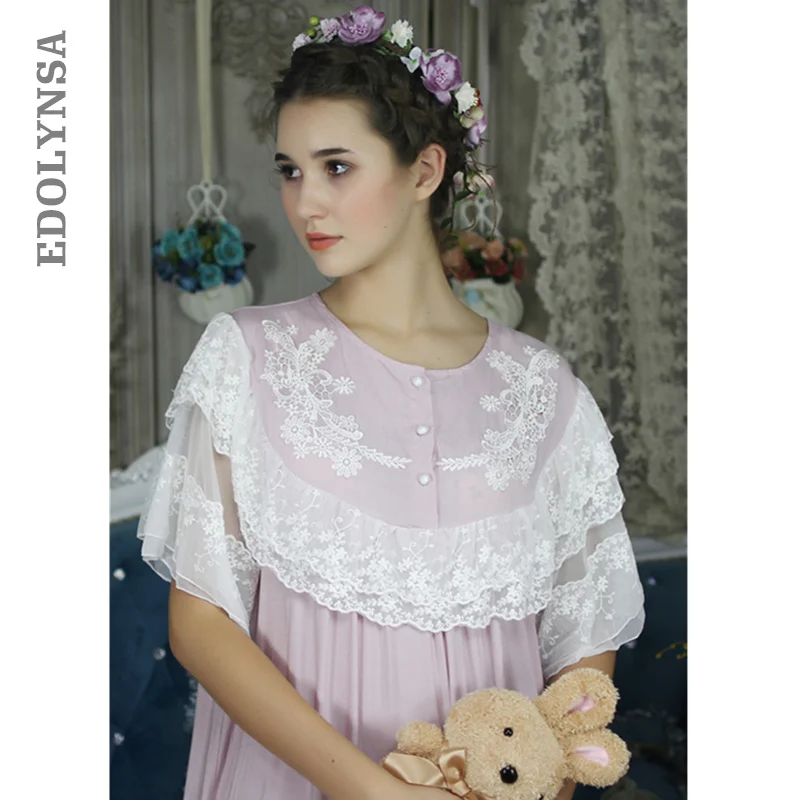Purple Ruffle Victorian Dress Vintage Sleepwear Long Nightgown Women Night Clothes Autumn Nightwear Sleep Shirt Home Wear T295
Purple Ruffle Victorian Dress Vintage Sleepwear Long Nightgown Women Night Clothes Autumn Nightwear Sleep Shirt Home Wear T295