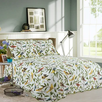 CHAUSUB Quality Quilt Set 3PCS Cotton Quilts Quilted Bedspread Birds Printed Bed Cover Sheets Pillowcase Coverlet King Size
CHAUSUB Quality Quilt Set 3PCS Cotton Quilts Quilted Bedspread Birds Printed Bed Cover Sheets Pillowcase Coverlet King Size