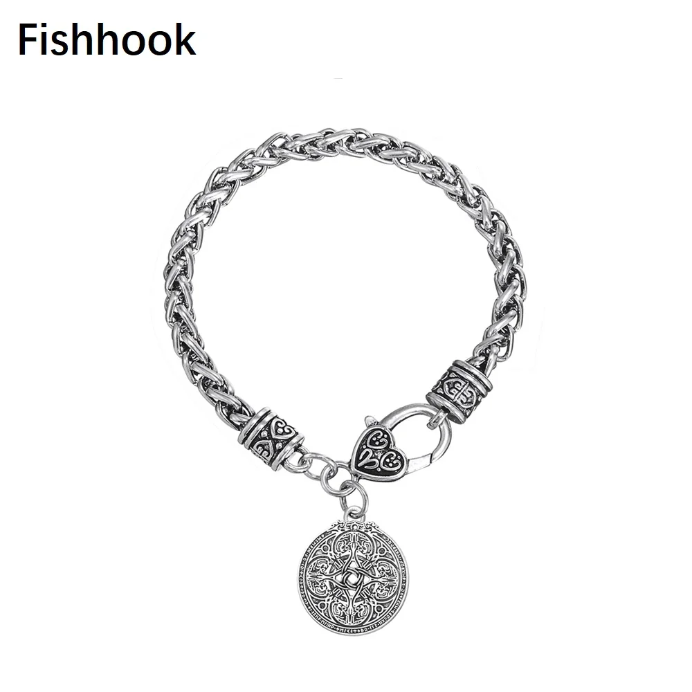 Fishhook Mental Necklaces with Round Dragon Shield Pendant for Protection Men and Women Religious Wicca Necklace
Fishhook Mental Necklaces with Round Dragon Shield Pendant for Protection Men and Women Religious Wicca Necklace