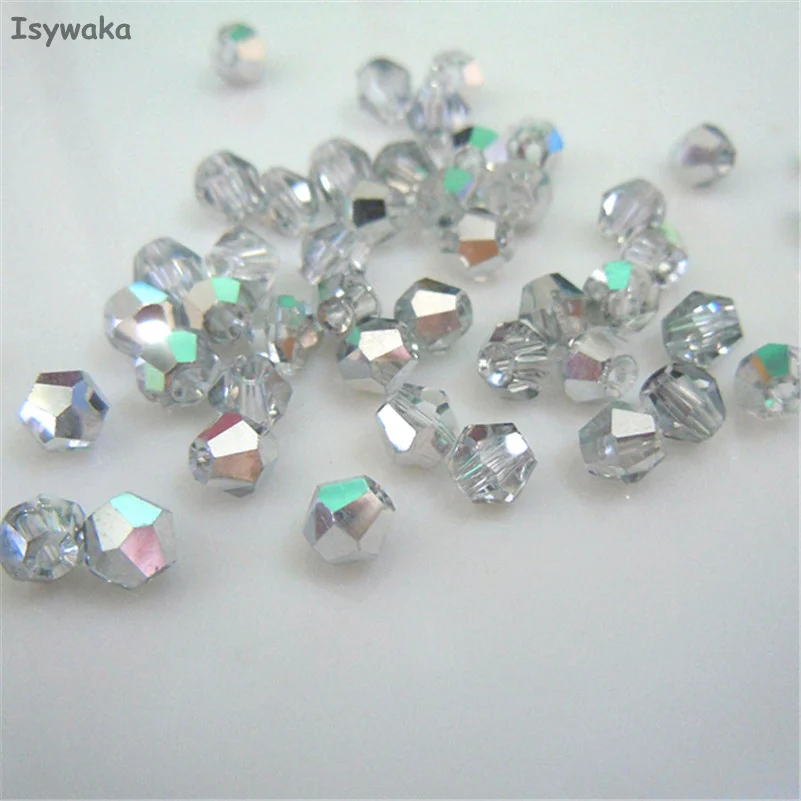 Isywaka Sale Half Silver Color 6mm 48PCS Bicone Austria Crystal Bead charm Glass Beads Loose Spacer Bead for DIY Jewelry Making 
Isywaka Sale Half Silver Color 6mm 48PCS Bicone Austria Crystal Bead charm Glass Beads Loose Spacer Bead for DIY Jewelry Making