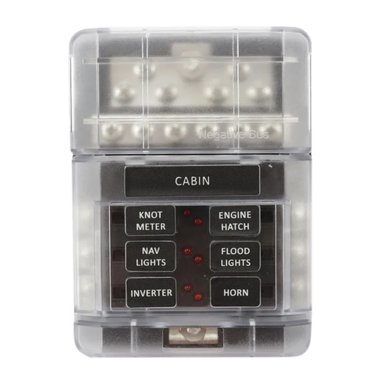 12-Bit Negative Common Box Modular Design Blade Fuse Block LED indicator For Yatch Camper RV Boat Fuse Box Marine Boat
12-Bit Negative Common Box Modular Design Blade Fuse Block LED indicator For Yatch Camper RV Boat Fuse Box Marine Boat